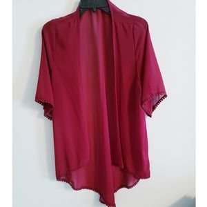 🧨 EUC Burgundy Sheer kimono cardigan top